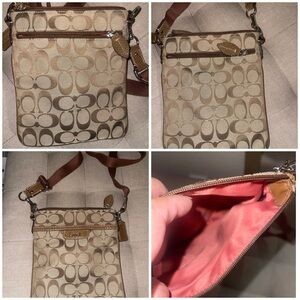 Coach Tan and Brown Crossbody Bag